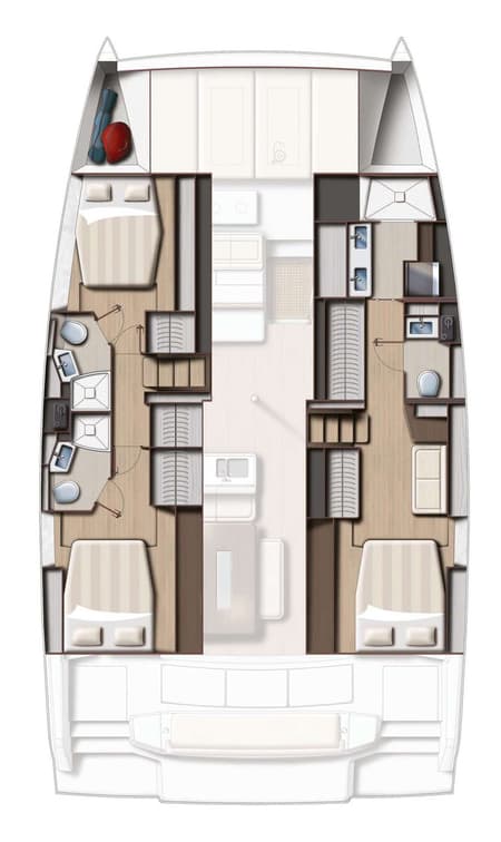 Charter Rental Catamaran DartAbout in Bahamas Layout | Yacht4Less