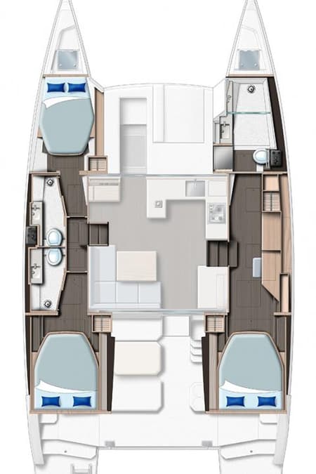 Charter Rental Catamaran Serenity in Bahamas Layout | Yacht4Less
