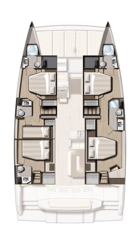 Charter Rental Catamaran On Point in Bahamas Layout | Yacht4Less