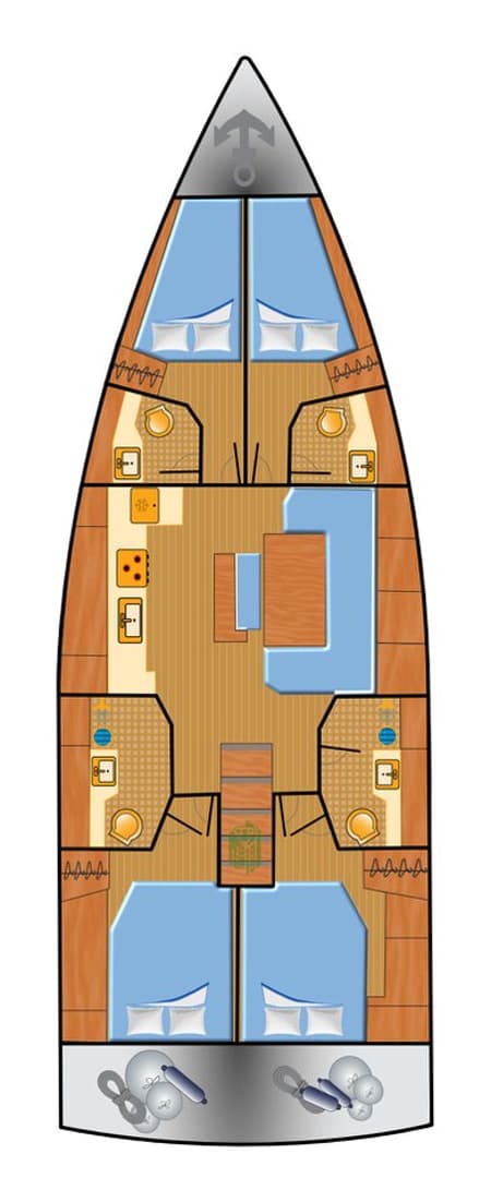 Charter Rental Sailboat Venus in Croatia Layout | Yacht4Less