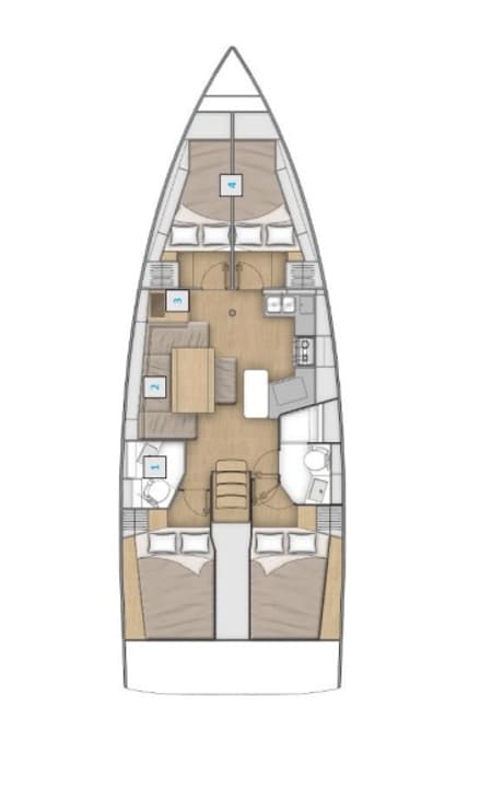 Charter Rental Sailboat Albatross in Greece Layout | Yacht4Less