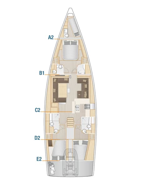 Charter Rental Sailboat Oceanelle in Croatia Layout | Yacht4Less