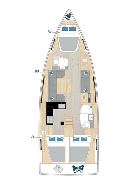 Charter Rental Sailboat La Brisa in Croatia Layout | Yacht4Less