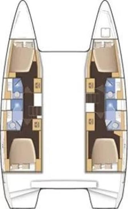 Charter Rental Catamaran Laurencia in Spain Layout | Yacht4Less