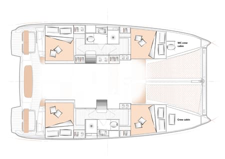 Charter Rental Catamaran Axieros II in Greece Layout | Yacht4Less