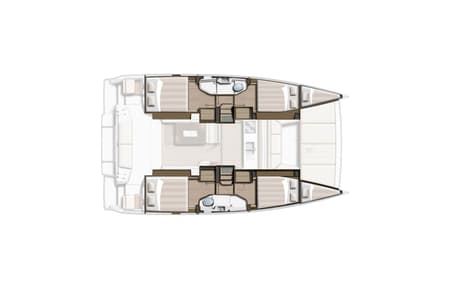 Charter Rental Catamaran Marie in Greece Layout | Yacht4Less