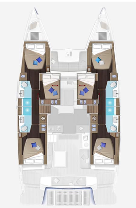 Charter Rental Catamaran Efkrati in Greece Layout | Yacht4Less