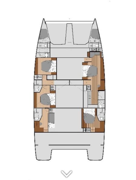 Charter Rental Power Catamaran D2 in Greece Layout | Yacht4Less
