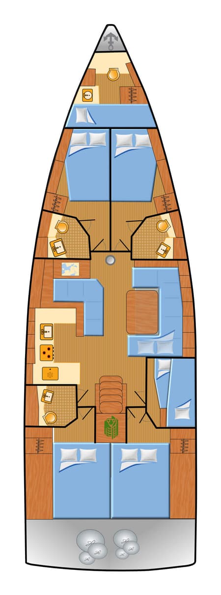 Charter Rental Sailboat Dune in Croatia Layout | Yacht4Less