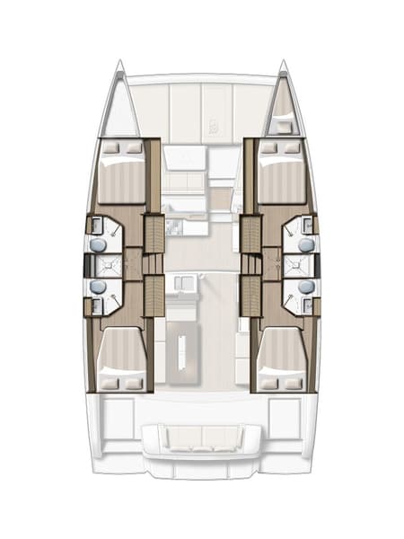 Charter Rental Catamaran Au Soleil in Croatia Layout | Yacht4Less