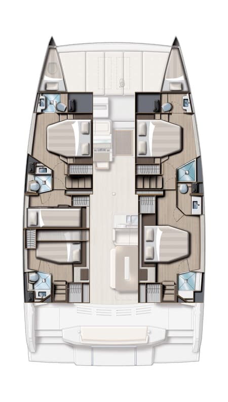 Charter Rental Catamaran Manul in Croatia Layout | Yacht4Less