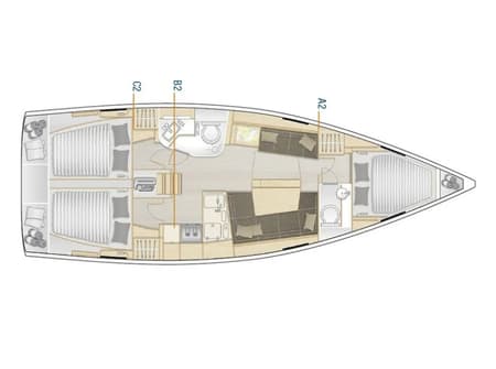 Charter Rental Sailboat Medusa III in Greece Layout | Yacht4Less