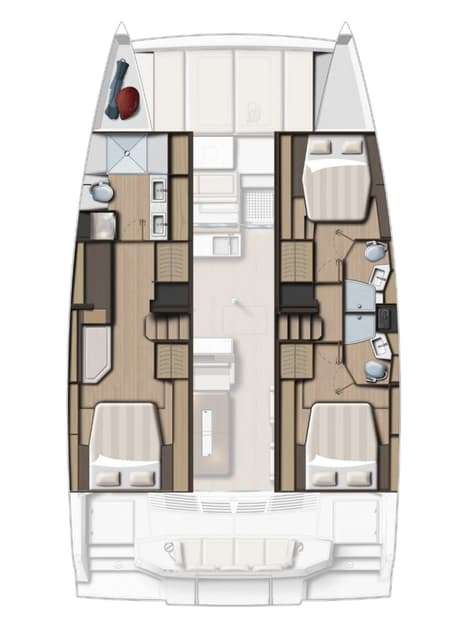 Charter Rental Catamaran Sunset Chaser in Bahamas Layout | Yacht4Less