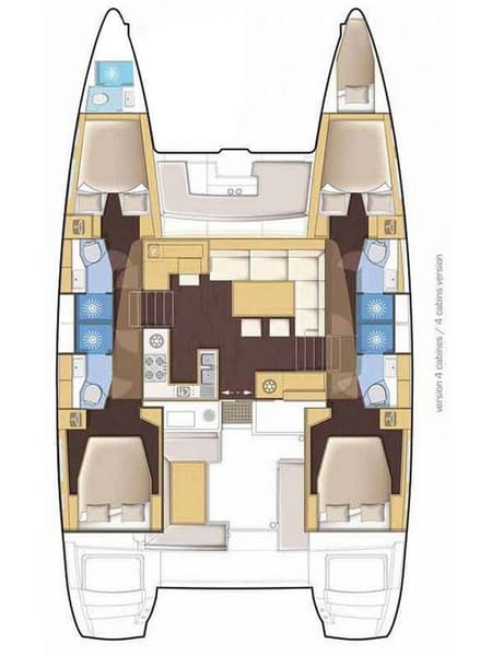 Charter Rental Catamaran Adrion in Croatia Layout | Yacht4Less