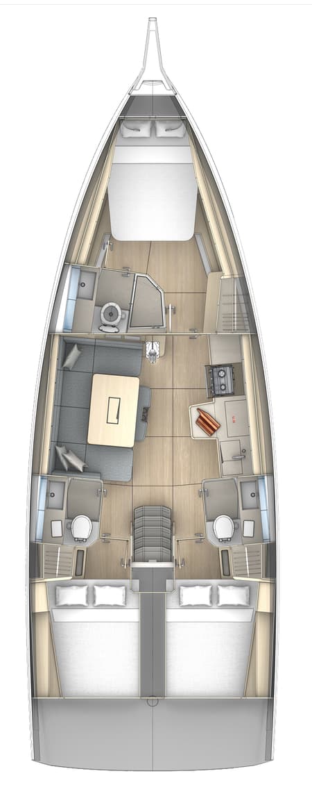 Charter Rental Sailboat No Worries in Croatia Layout | Yacht4Less