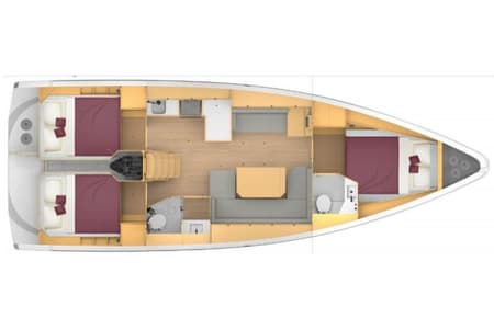 Charter Rental Sailboat Summertime in Croatia Layout | Yacht4Less
