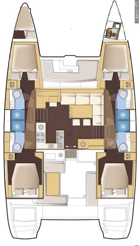 Charter Rental Catamaran Madicon in Greece Layout | Yacht4Less