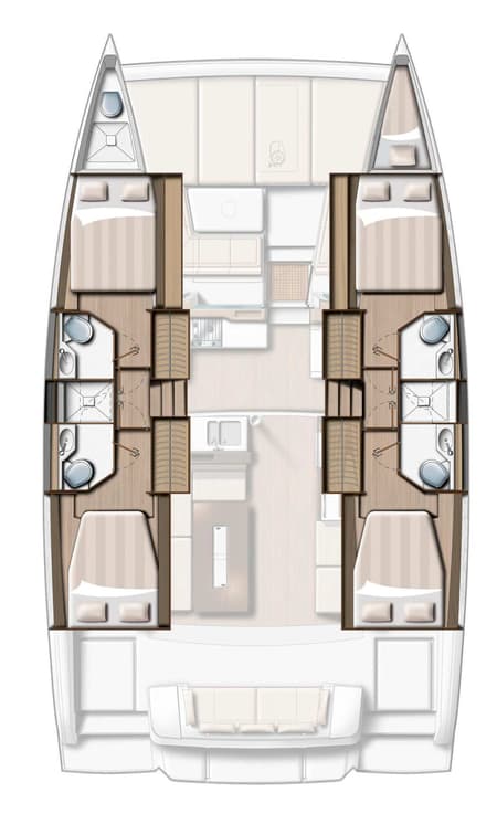 Charter Rental Catamaran Mademoiselle in Croatia Layout | Yacht4Less