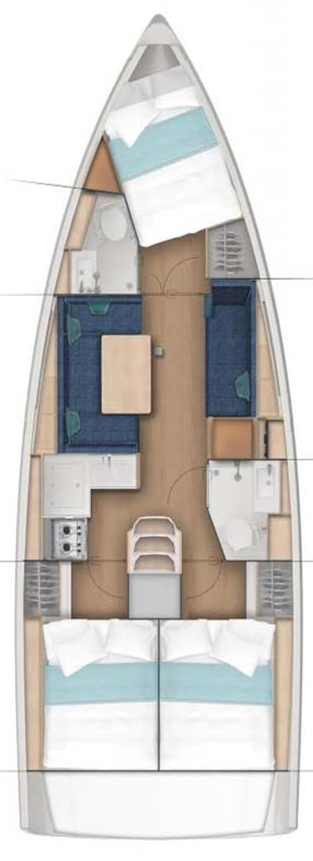 Charter Rental Sailboat Golden eye in Spain Layout | Yacht4Less