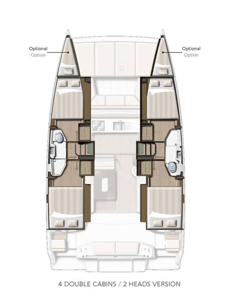 Charter Rental Catamaran GoWithTheFlow in Croatia Layout | Yacht4Less