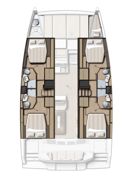 Charter Rental Catamaran La Calma in Croatia Layout | Yacht4Less