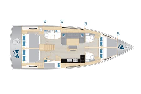 Charter Rental Sailboat Wanderlust in Croatia Layout | Yacht4Less