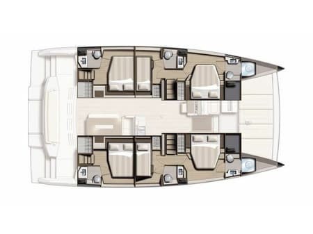 Charter Rental Catamaran BASMA in Greece Layout | Yacht4Less