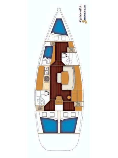 Charter Rental Sailboat Too Lucky in Greece Layout | Yacht4Less