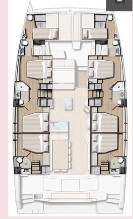 Charter Rental Catamaran Kos 54.Cat in Greece Layout | Yacht4Less