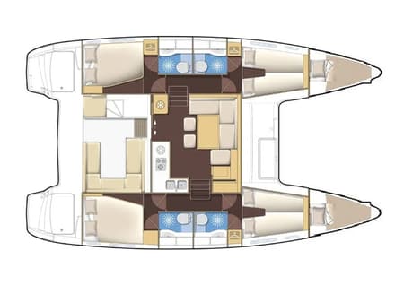 Charter Rental Catamaran Diego in Croatia Layout | Yacht4Less