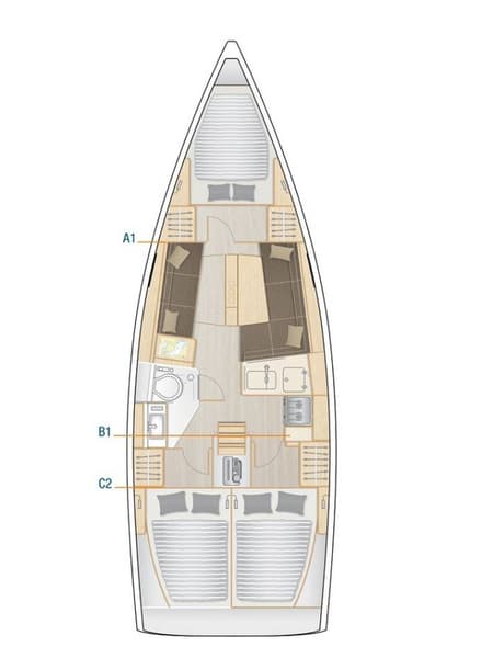 Charter Rental Sailboat Larod in Croatia Layout | Yacht4Less