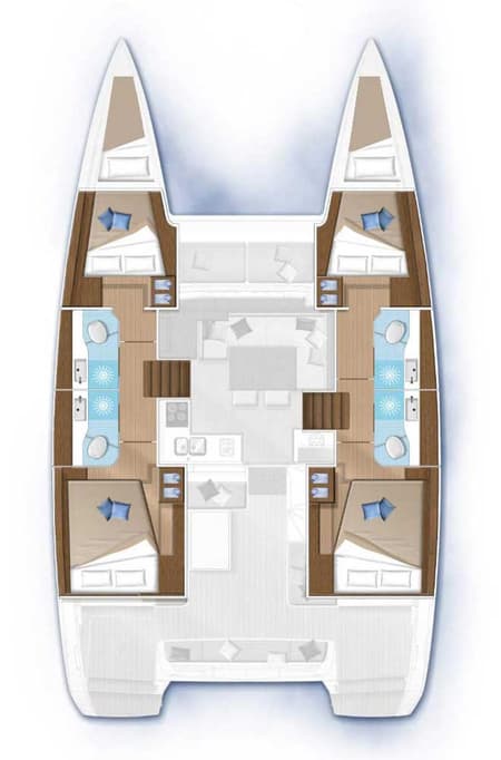 Charter Rental Catamaran Blue in Croatia Layout | Yacht4Less