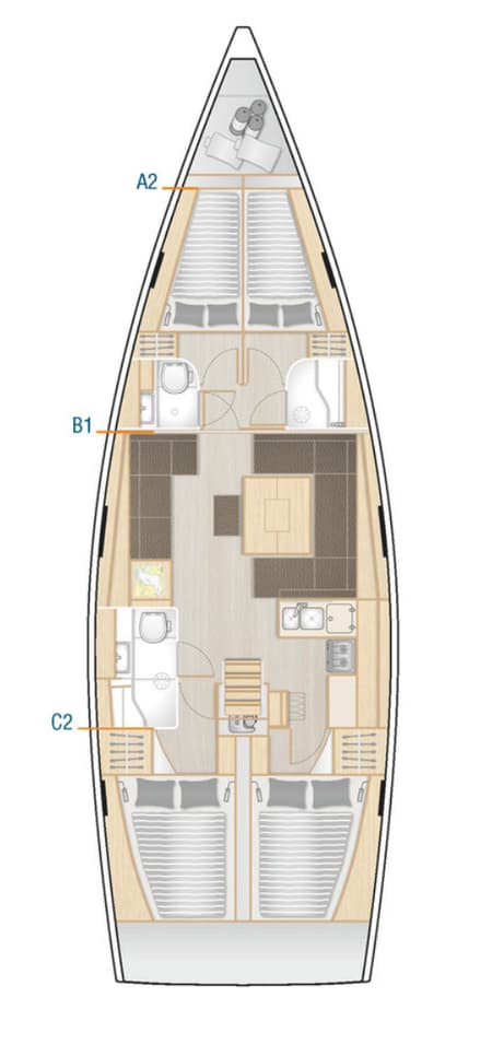 Charter Rental Sailboat Meryl in Croatia Layout | Yacht4Less