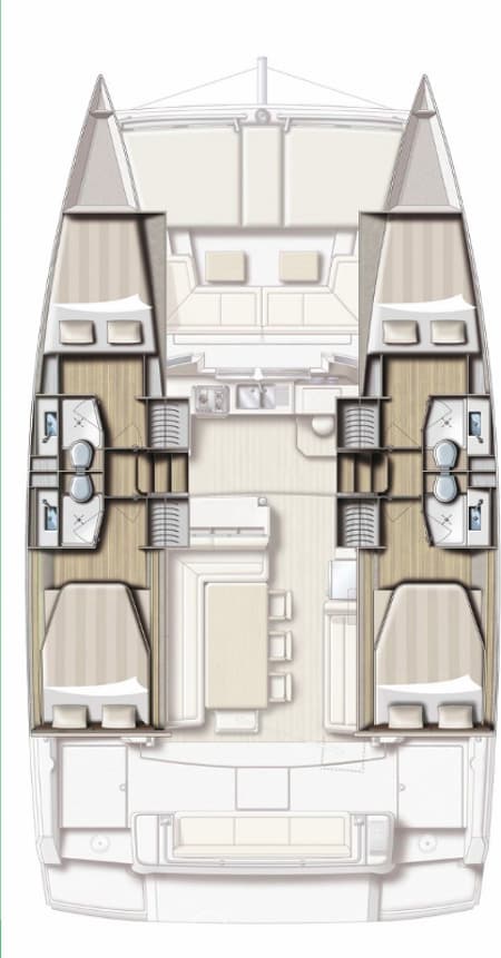 Charter Rental Catamaran Sea Lounge in Croatia Layout | Yacht4Less