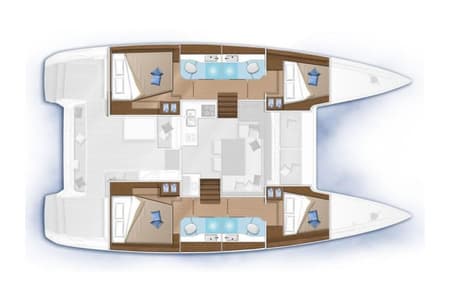 Charter Rental Catamaran Liquid Spirit in Croatia Layout | Yacht4Less