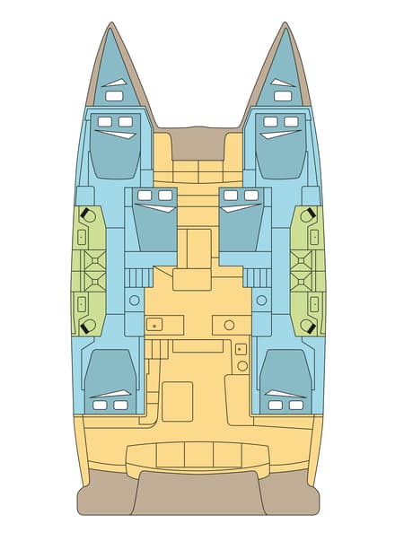 Charter Rental Catamaran SEA BEAR in Mexico Layout | Yacht4Less