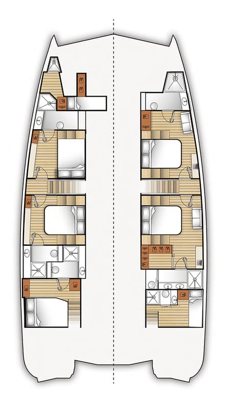 Charter Rental Catamaran Seabarit LX in Greece Layout | Yacht4Less