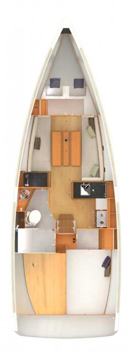 Charter Rental Sailboat Capraia in Italy Layout | Yacht4Less