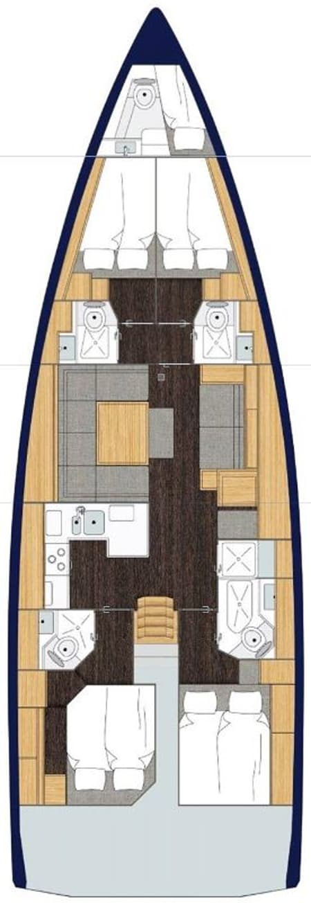 Charter Rental Sailboat Moya One in Greece Layout | Yacht4Less