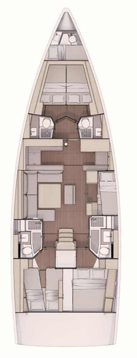 Charter Rental Sailboat Blue Therapy in Croatia Layout | Yacht4Less