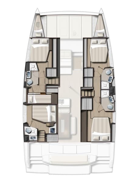 Charter Rental Catamaran Cancelli del Cielo in Spain Layout | Yacht4Less