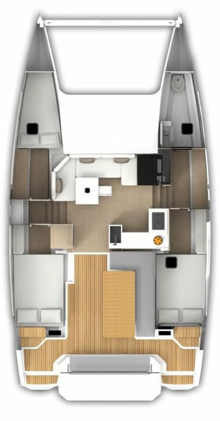Charter Rental Catamaran Jumping Fitness in Croatia Layout | Yacht4Less