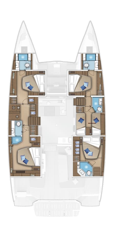 Charter Rental Catamaran Tri Wing in Croatia Layout | Yacht4Less
