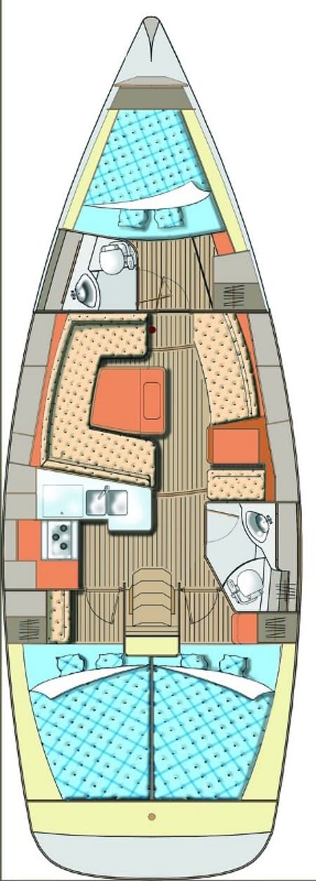Charter Rental Sailboat Janina in Croatia Layout | Yacht4Less