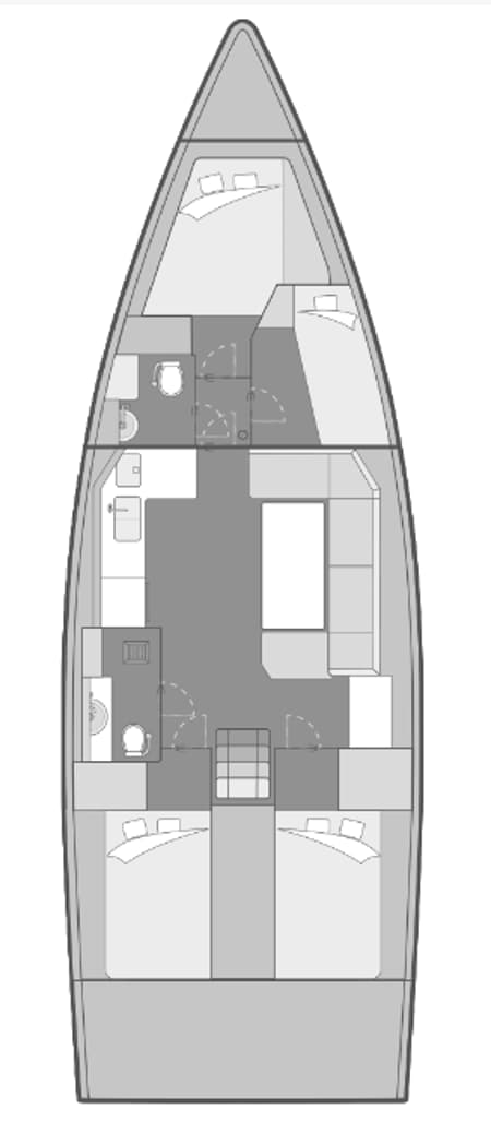 Charter Rental Sailboat My Dreams in Croatia Layout | Yacht4Less
