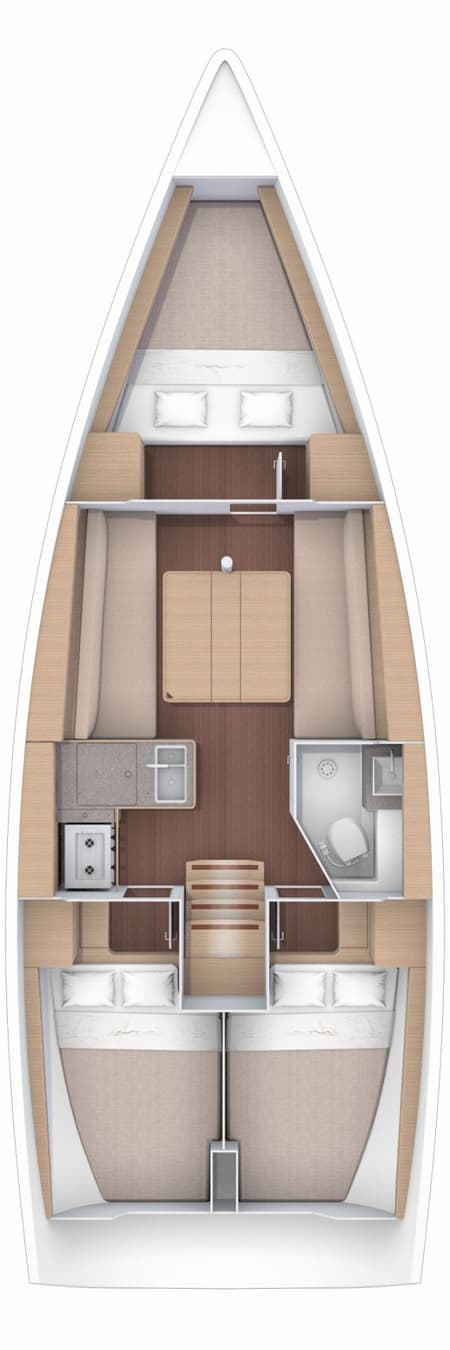 Charter Rental Sailboat Vanila in Croatia Layout | Yacht4Less