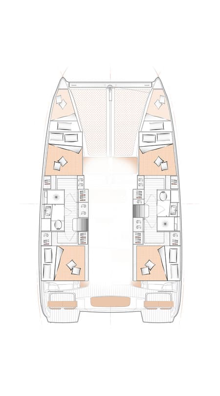 Charter Rental Catamaran Luna in Greece Layout | Yacht4Less