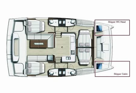Charter Rental Catamaran No Name in Greece Layout | Yacht4Less