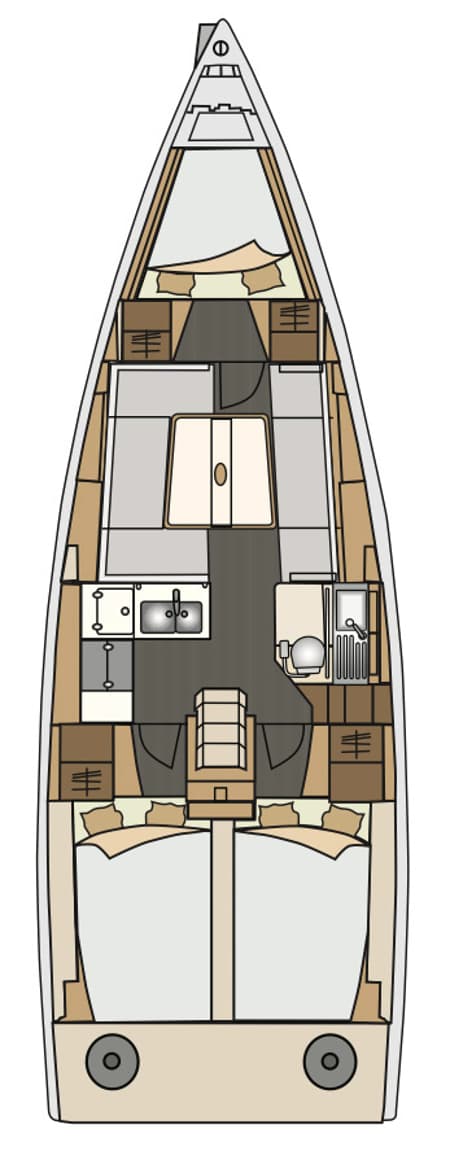 Charter Rental Sailboat Lipa in Croatia Layout | Yacht4Less