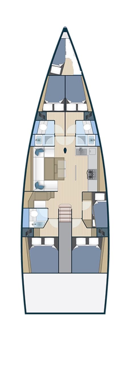 Charter Rental Sailboat More Grey in Croatia Layout | Yacht4Less